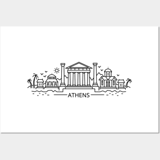 Athens line art Posters and Art